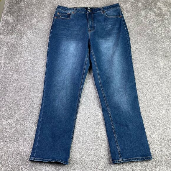 Frye Jeans Women’s 12/31 Blue Straight Relaxed High Rise Dark Denim Casual - Picture 1 of 12